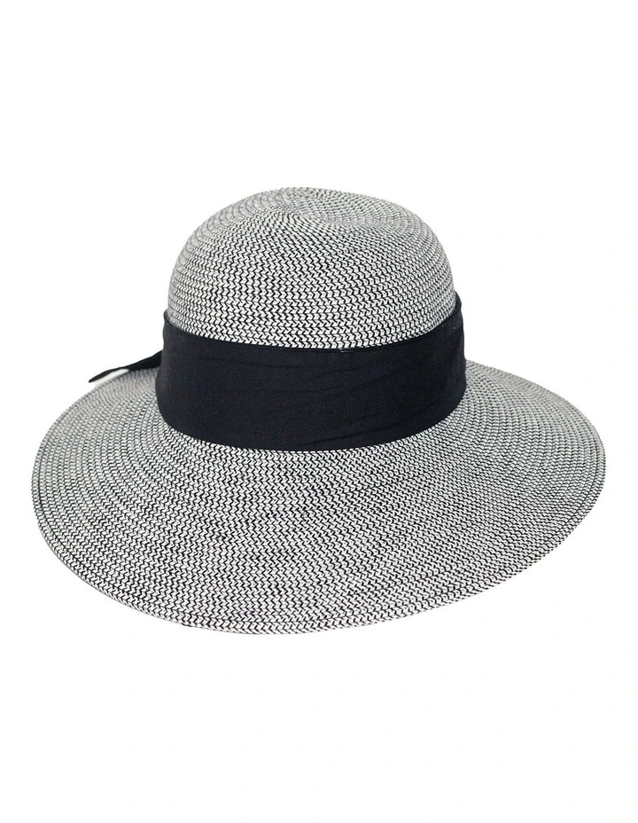 Debby Sun Cloche Hat in Black/White