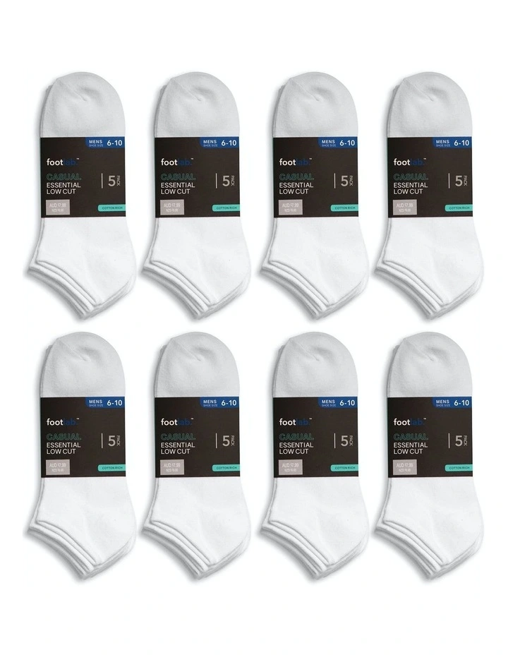 Essential Liner Socks 40 Pack in White