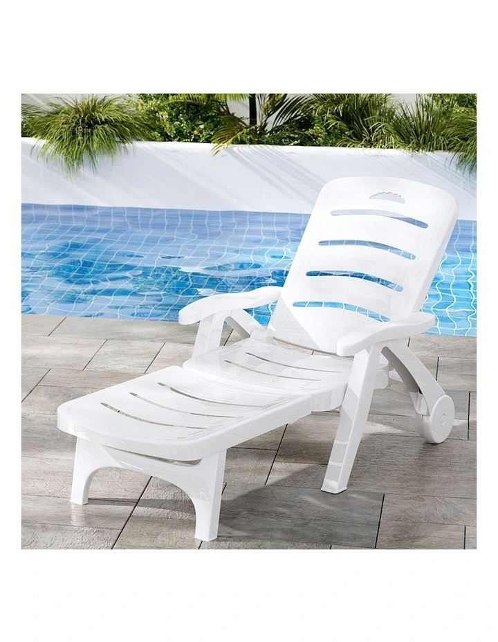 Sun Lounger Chair in White