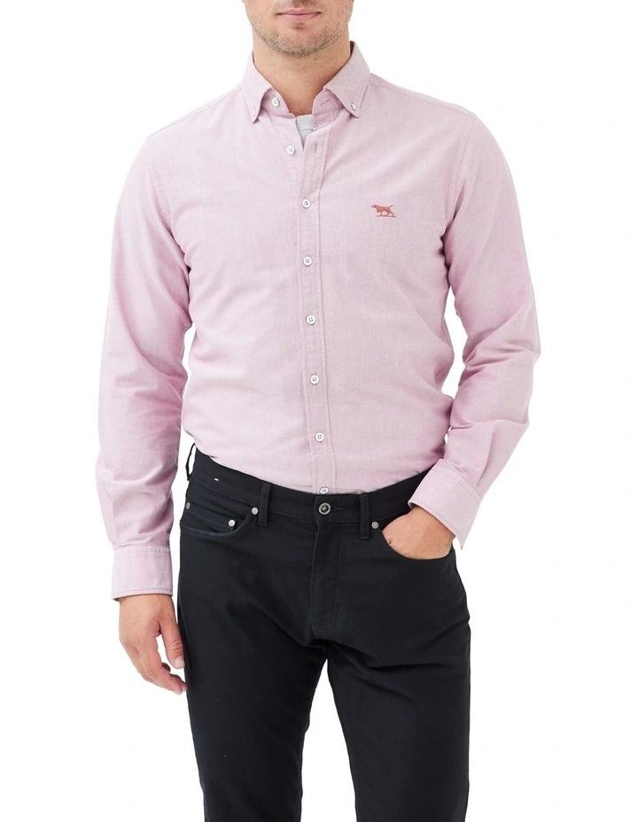 Gunn Oxford Sports Fit Shirt in Merlot