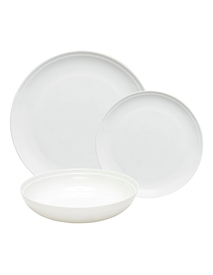 Edge Dinner Set 12 Piece in White
