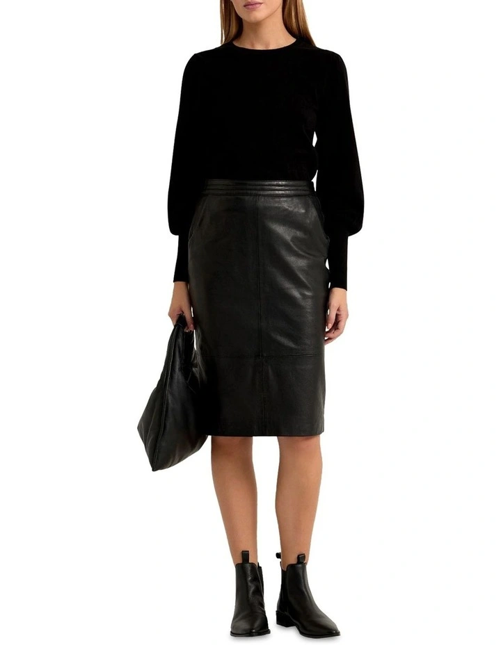 Beccy Full Sleeve Knit Top in Black
