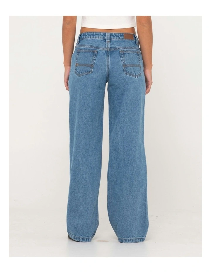 Super Low Rise Wide Leg Denim Jean in Blue