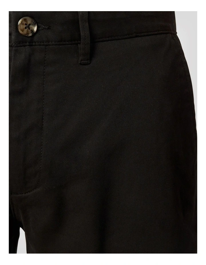 Slim Stretch Cotton Chino in Black