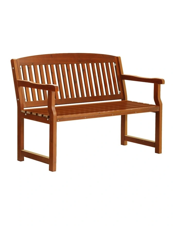 2 Seater Garden Wooden Bench in Brown