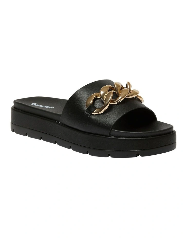Fiona Sandals in Black Smooth