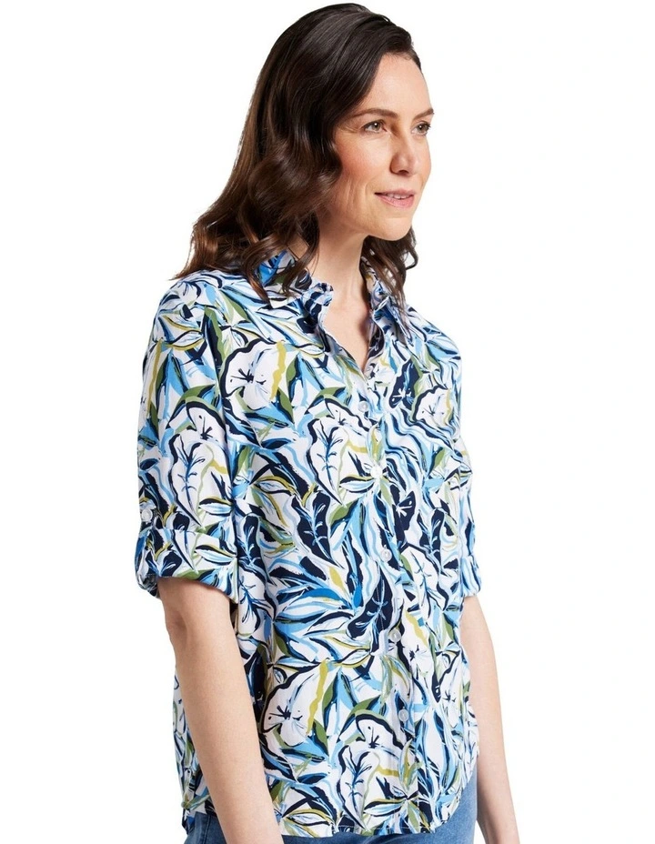 Cori 3/4 Sleeve Shirt in Seamist