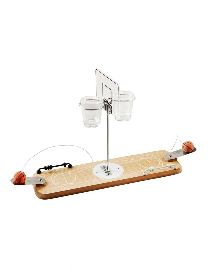 Wooden Basketball Game with Shot Glass