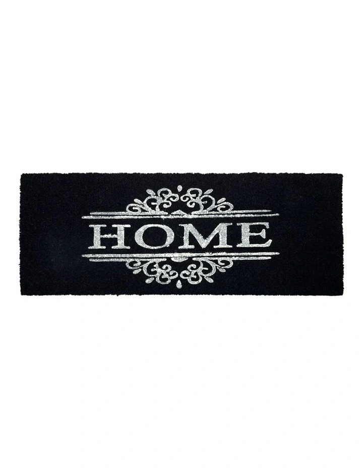 Home Dark Grey PVC Backed Coir Doormat 45x120 cm