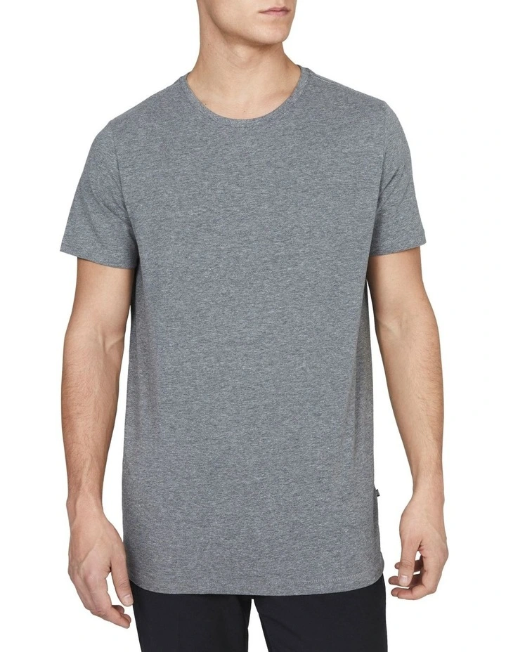 Cotton Stretch T-shirt in Medium Grey Melange