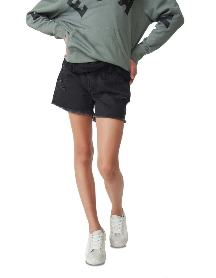 Emma Denim Short in Washed Black