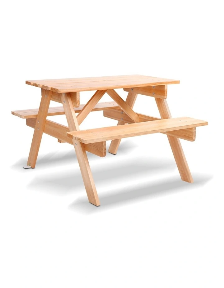 Kids Outdoor Children Wooden Table and Chairs Picnic Bench Set