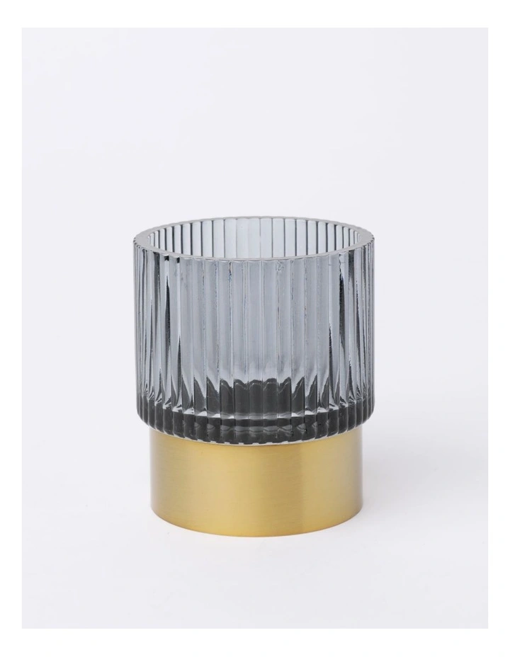 Ribbed Glass Tumbler in Blue