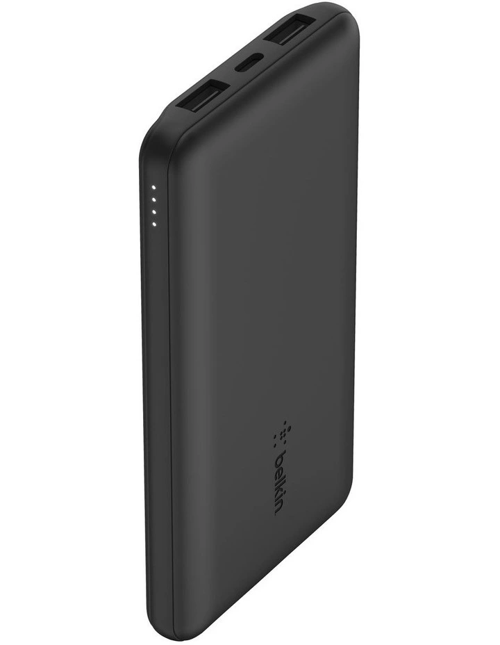 BOOST CHARGE 3-Port Power Bank 10K USB-A to USB-C Cable in Black