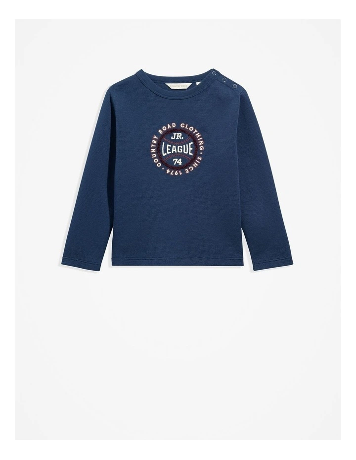 Varsity Logo T-shirt in Navy