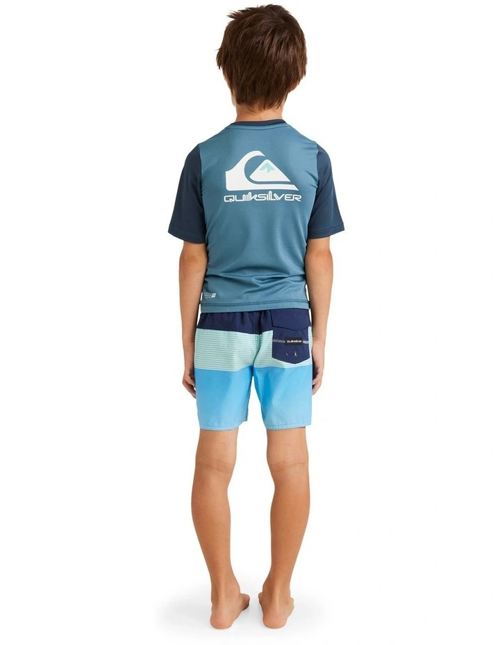 Heats Omni Short Sleeve Rash Vest in Aegean Blue