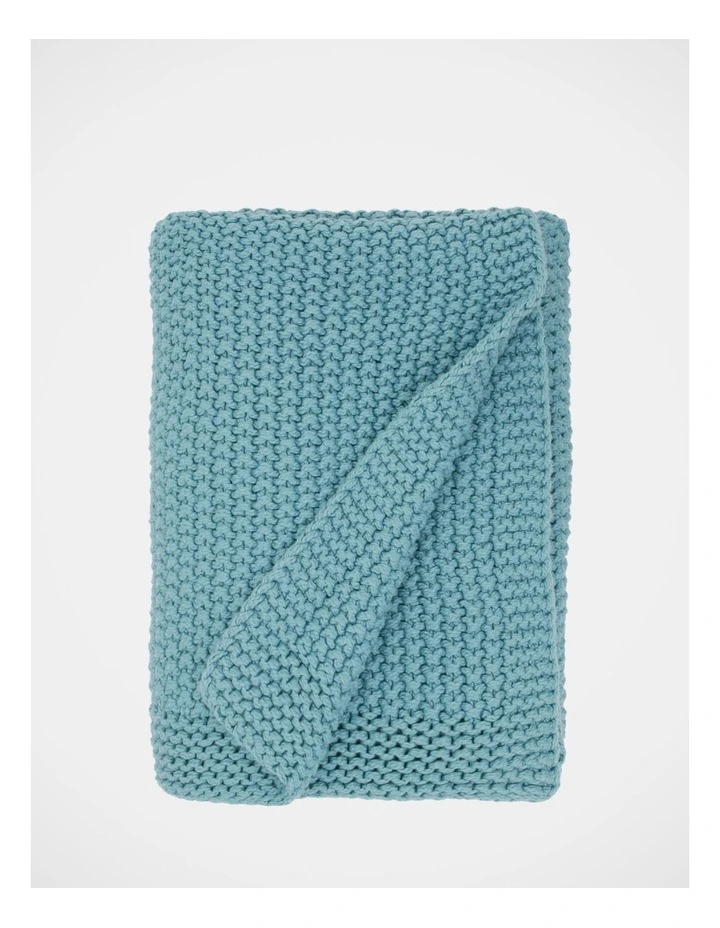 Norwood Knitted Throw in Ocean Blue