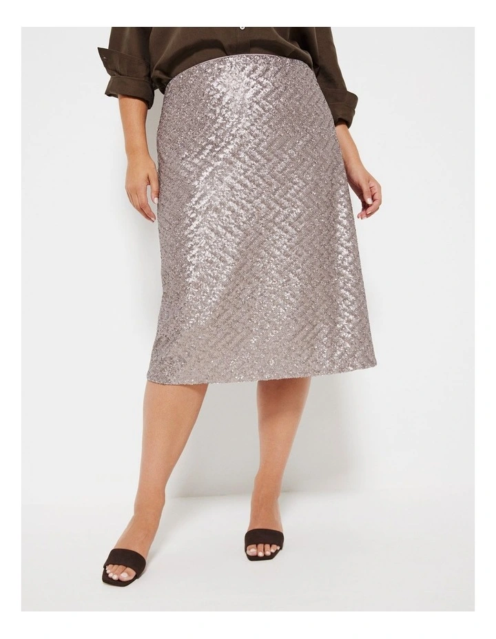 The Sequin Skirt in Mocha