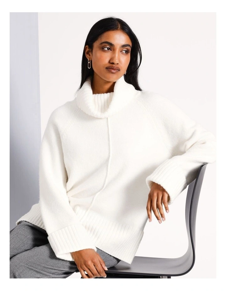 Roll Neck Knit in Ecru