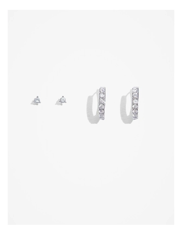 Alexis Pave Stud Pack in Silver