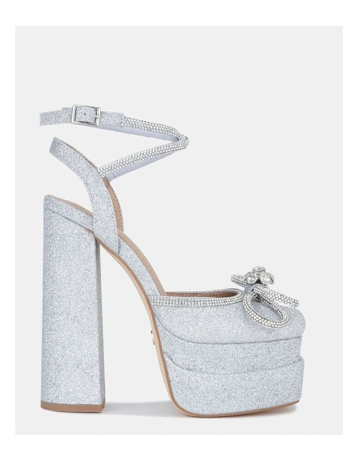 Zamari Heels in Silver Glitter
