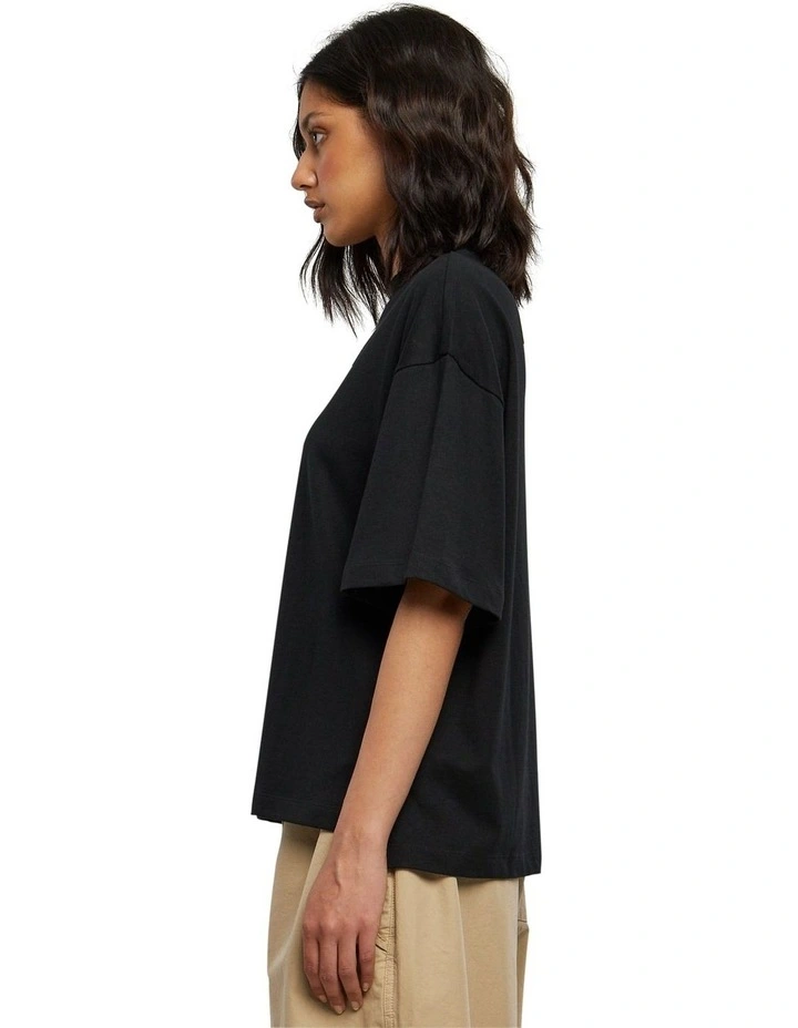 Organic Heavy Slit Tee in Black