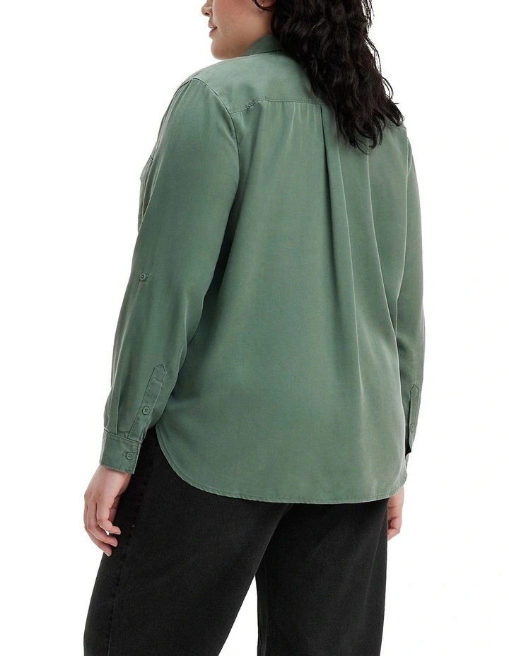Doreen Utility Shirt (Curve) in Dark Forest