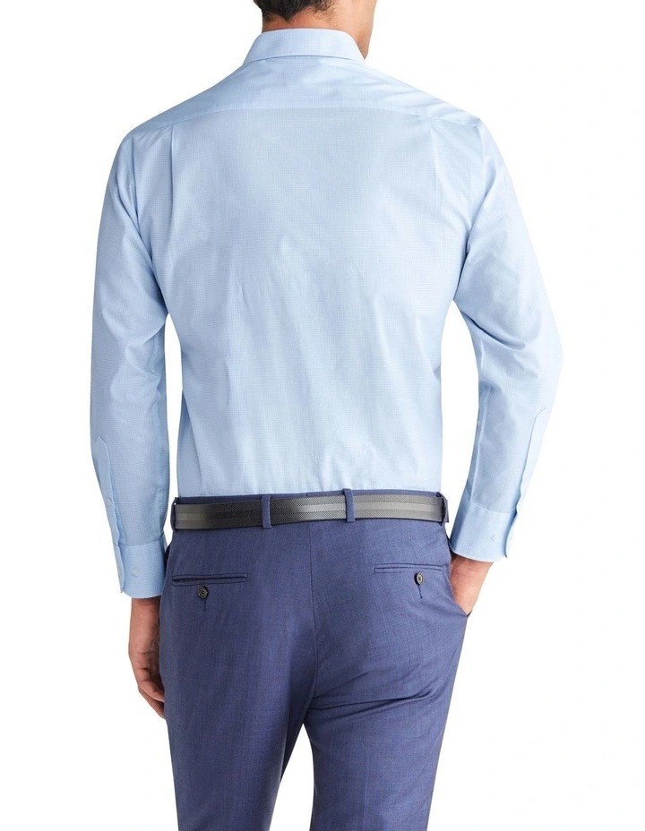 Square Print Classic Shirt 1 Col in Sky