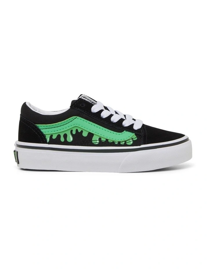 Old Skool Glow Slime Youth Sneakers in Black