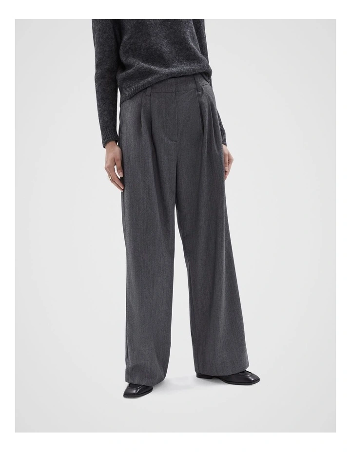 Tailored Wide Leg Pant in Charcoal