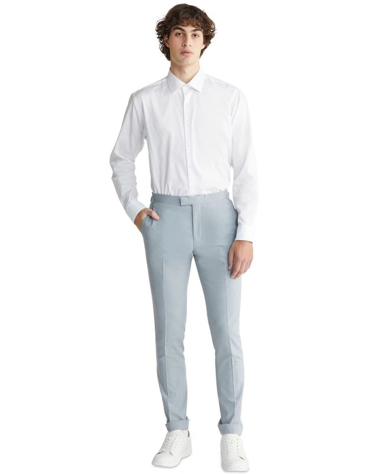 X Slim Slub Plain Businesss Pant in Grey