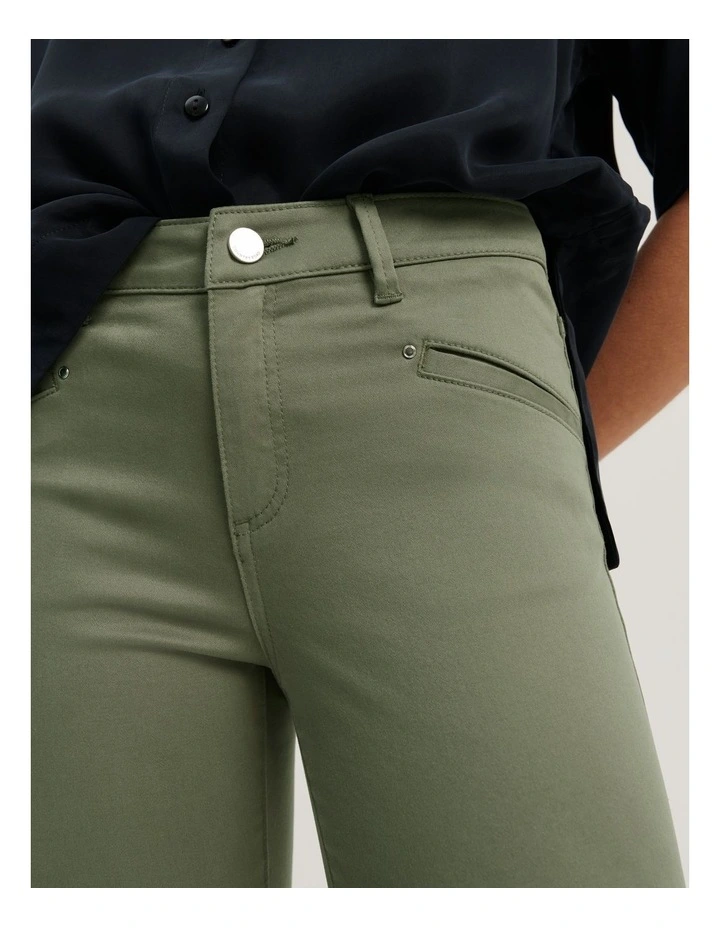 Sateen Jean in Khaki