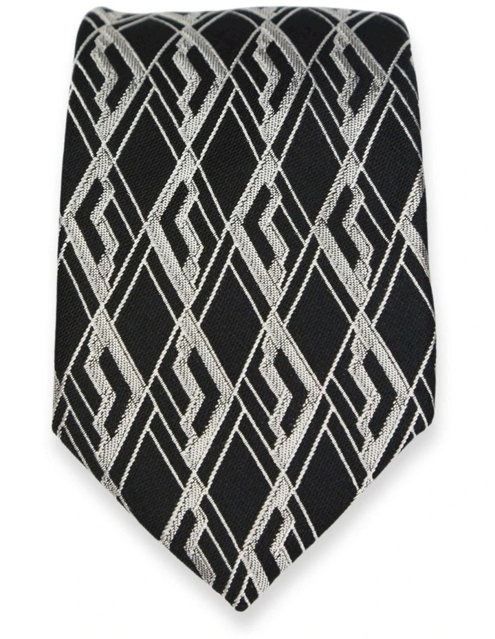 Fiato Pattern Tie in Black