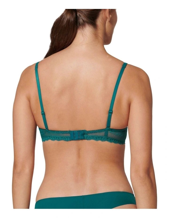 Destinee Plunging Underwired Bra in Pavo Blue