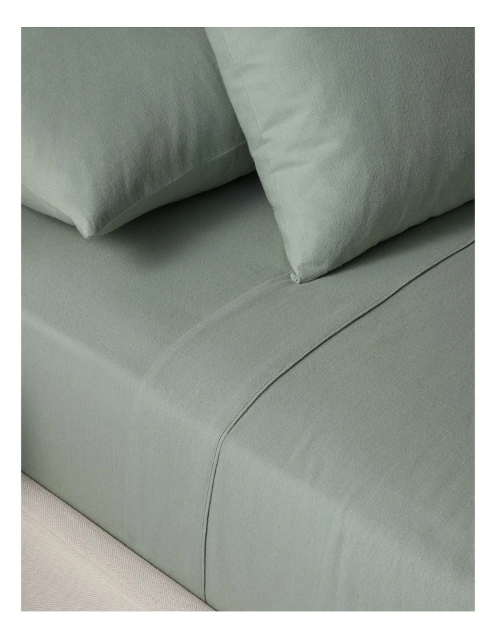 Cotton Flannelette Sheet Set in Sage