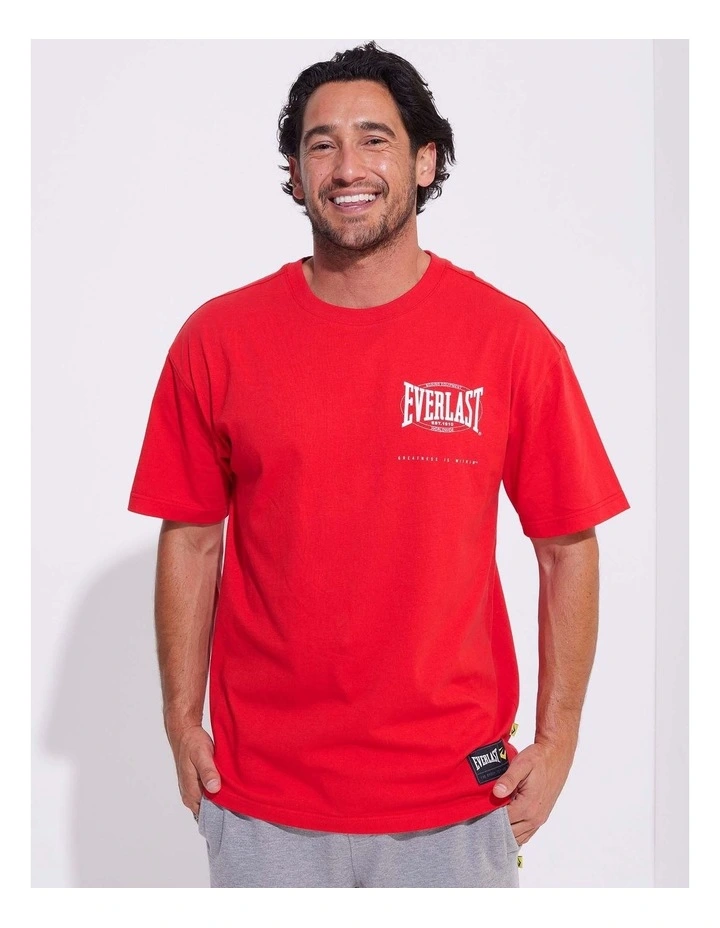 Worldwide Jersey Crew Tee in Red