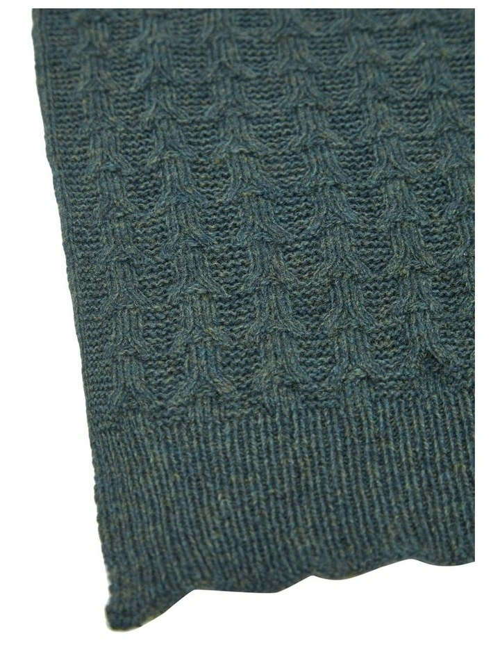 Felix Cable Knit Scarf in Moss Green