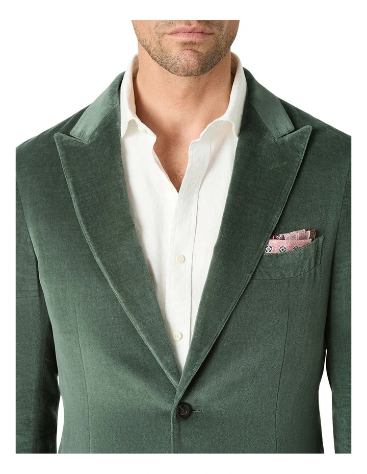 Ziggy Washed Velvet Jacket in Eucalyptus