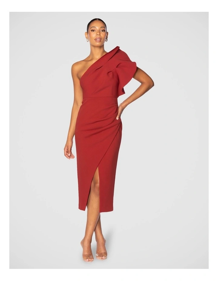 Vittoria Midi Dress in Burgundy