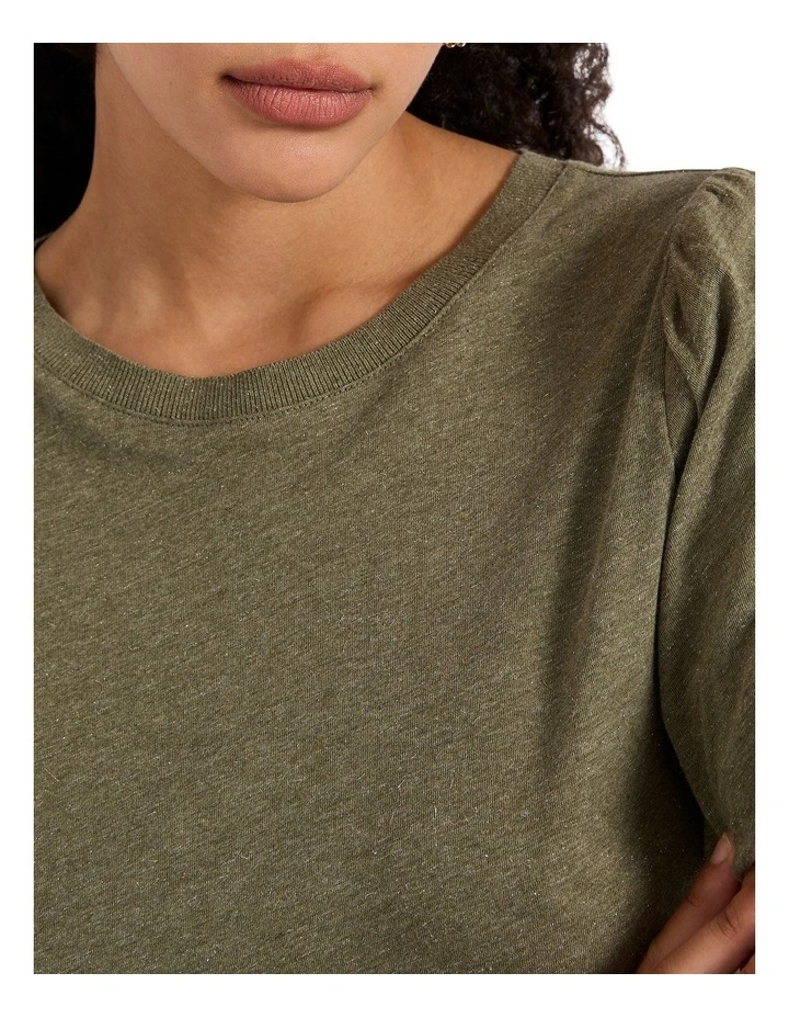 Mena Sparkle Tee in Tea Leaf