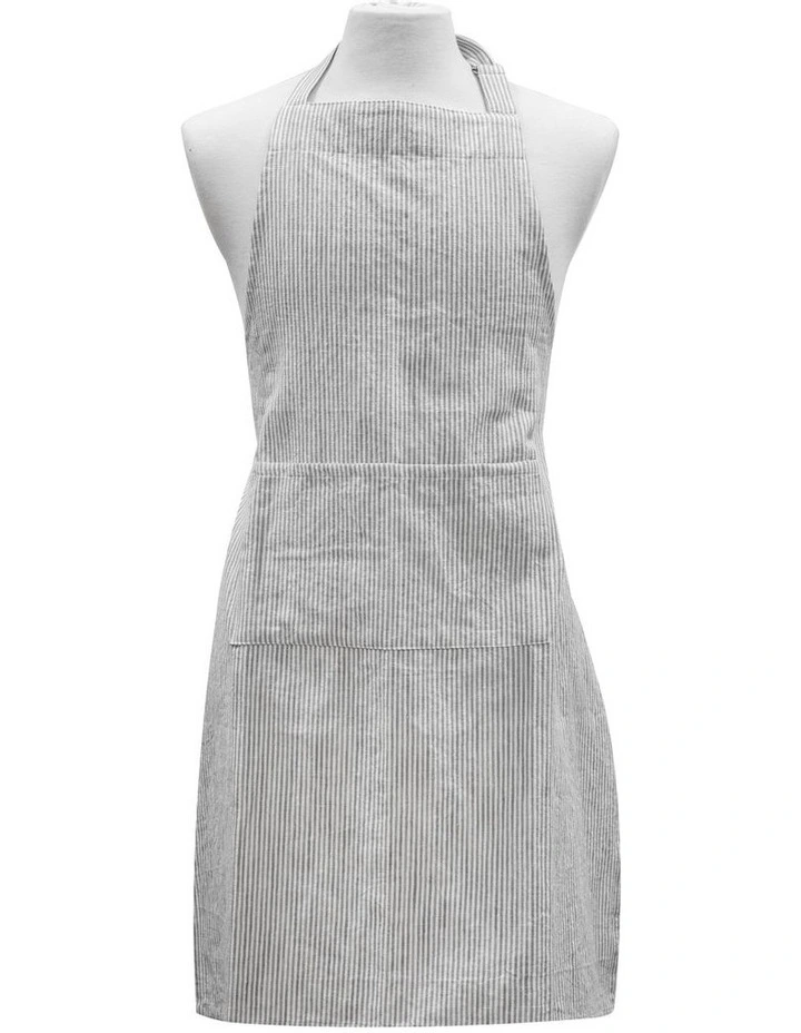 Lina Stripe Apron in Grey