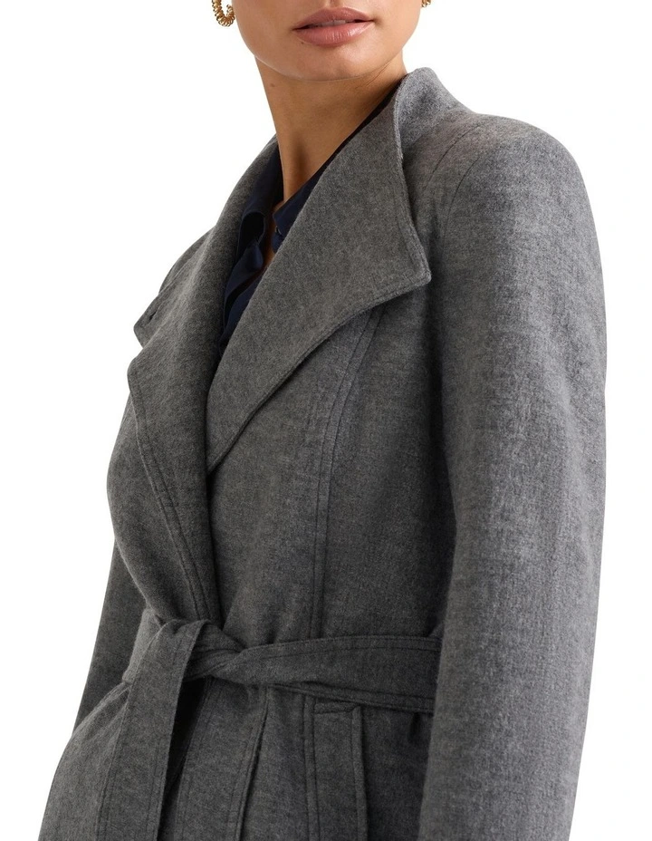 Luisa Felted Wool Coat in Charcoal Marle