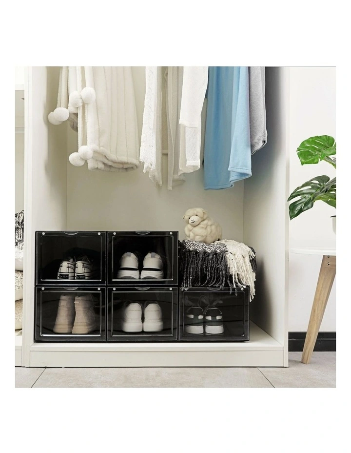 Front Display Shoe Box Organiser 36x28x22cm in Black