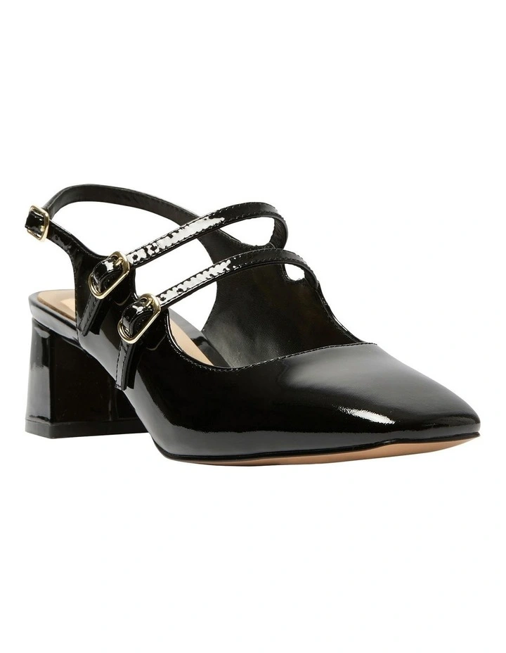 Tessa Heeled Shoes in Black Patent Leather
