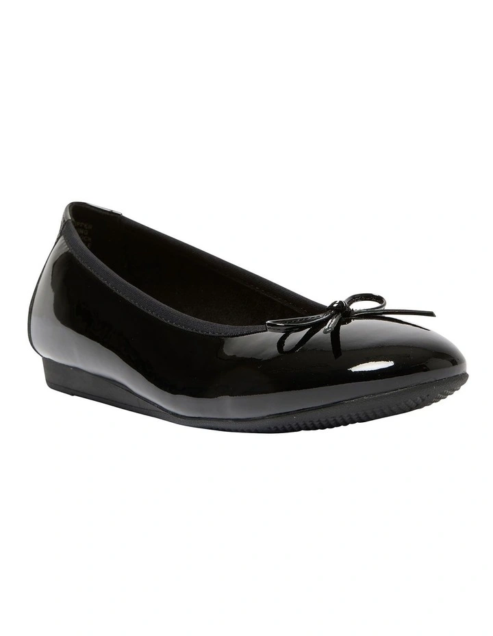 Belamy Flat Shoes in Black Patent Leather