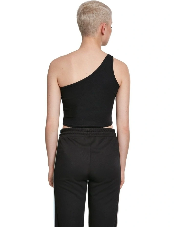 Cropped Asymmetric Top in Black