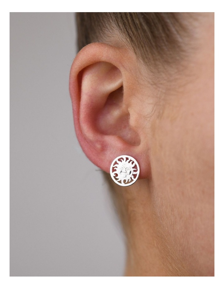 Sun Face Silver Studs