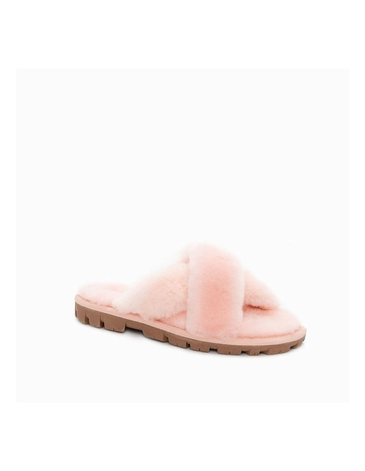 Premium Cross Over Slippers in Pink