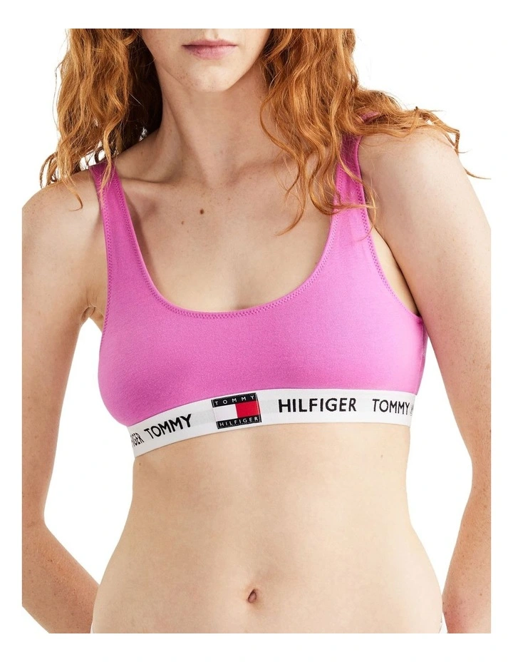 Logo Underband Organic Cotton Bralette in Pink