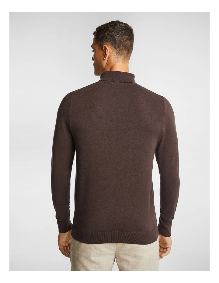 Gillespie Turtle Neck Knit Jumper in Chocolate